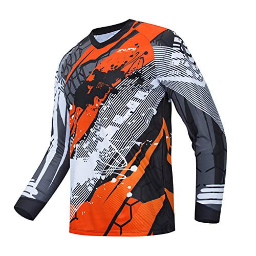 WeimoMonkey Cycling Jersey Men's Mountain Bike Motocross Jersey Long Sleeve MTB T-Shirt 